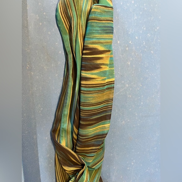 Susan Graver Scarf polyester blue green - Picture 1 of 3